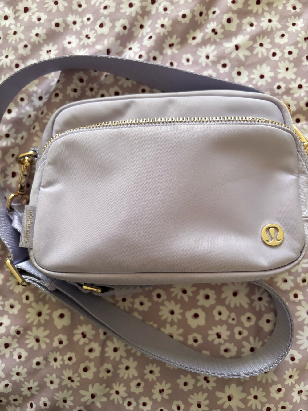 lululemon athletica Light Lavender Crossbody Bag with Gold Hardware